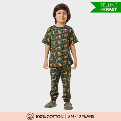 Half Sleeves Unisex Co-ord Set | Cheetah Chase