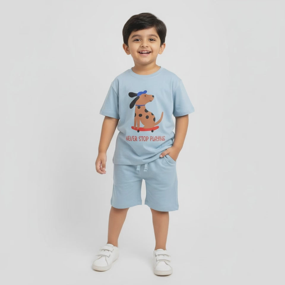 T-Shirt & Shorts Unisex Co-ord Set | Pup Ride