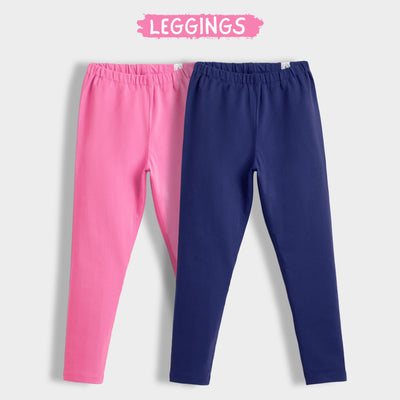 2 Pcs Leggings | Pink, Royal Blue
