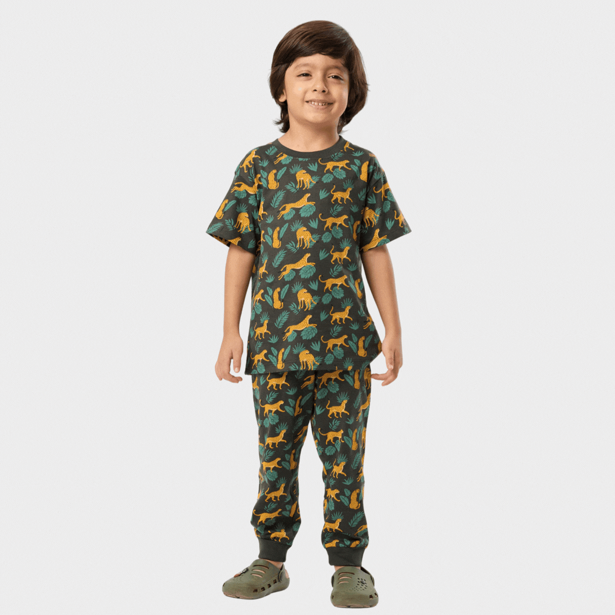 Half Sleeves Unisex Co-ord Set | Cheetah Chase