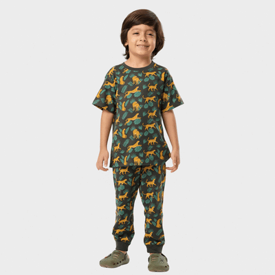 Half Sleeves Unisex Co-ord Set | Cheetah Chase