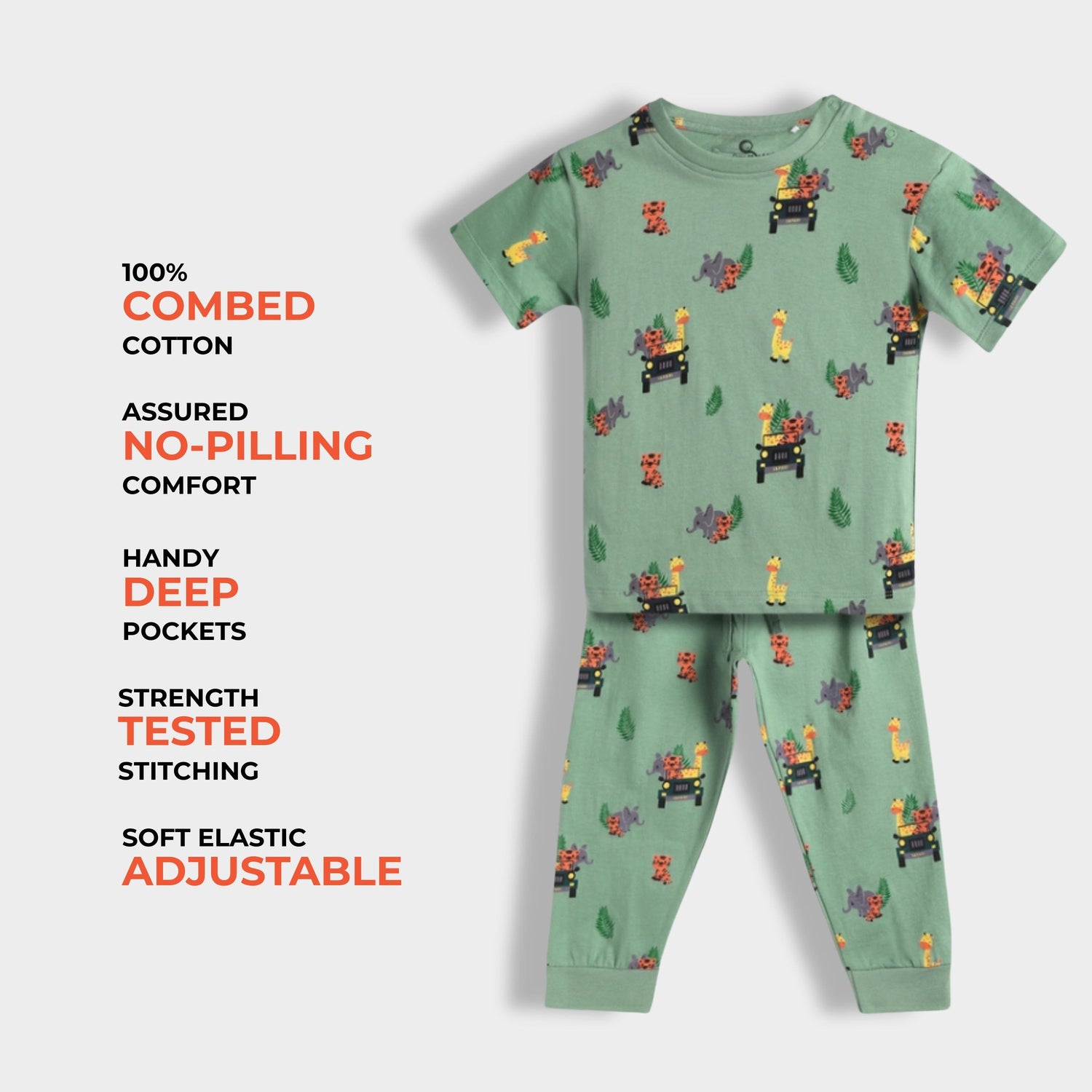 Half Sleeves Unisex Co-ord Set | Jungle Safari