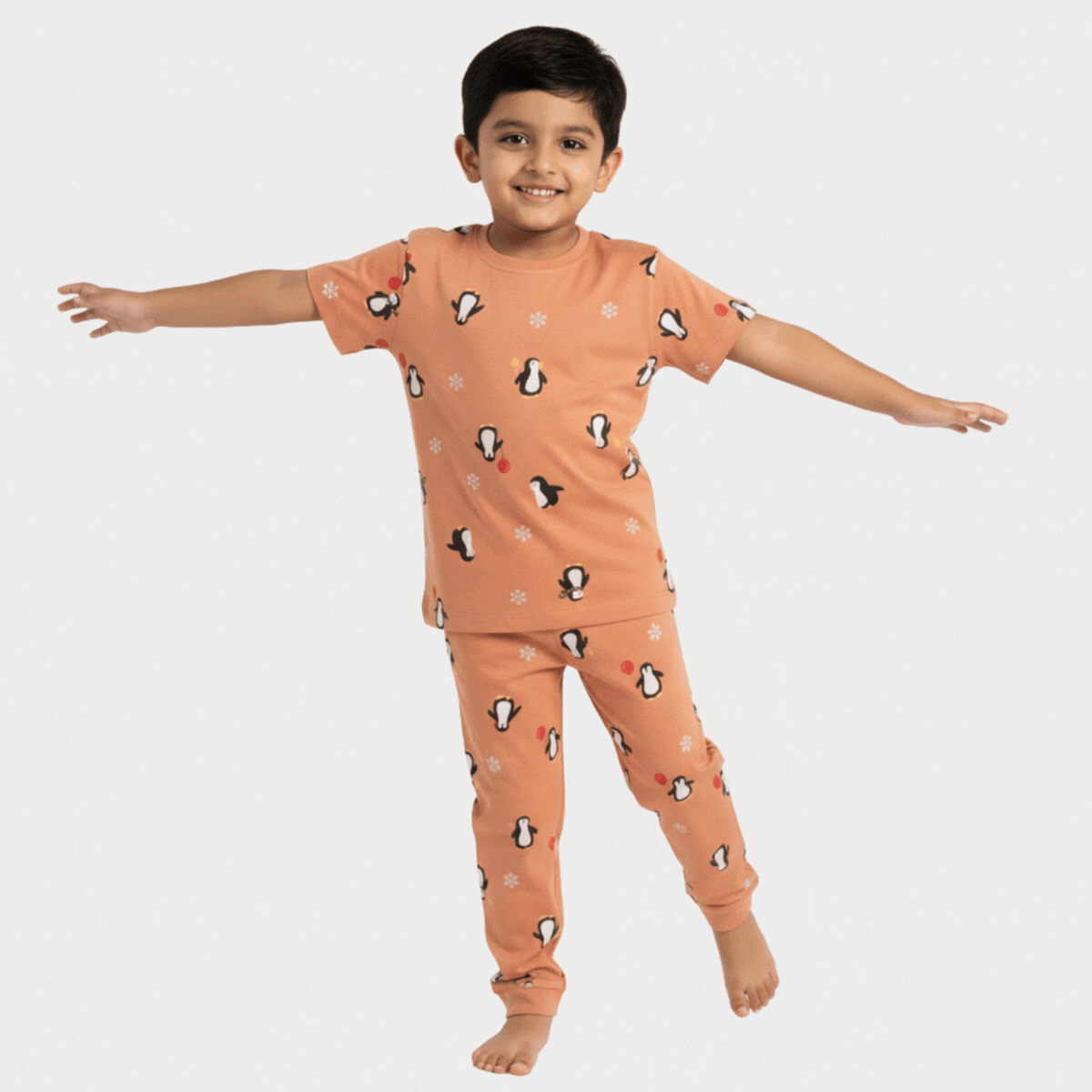 Half Sleeves Unisex Co-ord Set | Penguin Chill