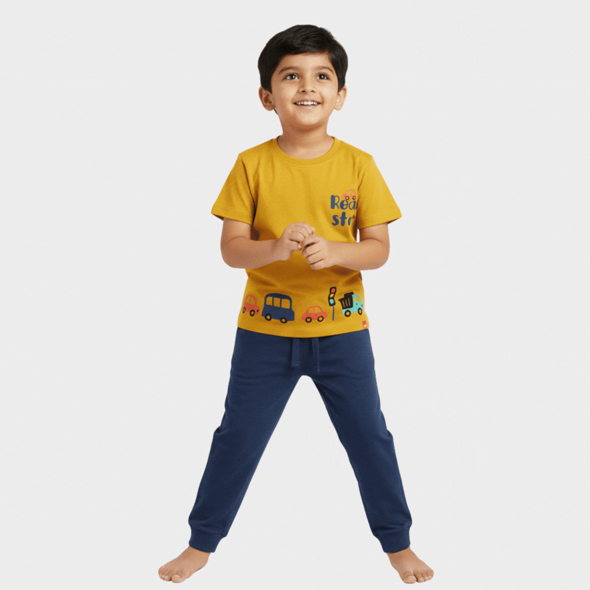 Half Sleeves Unisex T-Shirt & Joggers Set | Road Trip