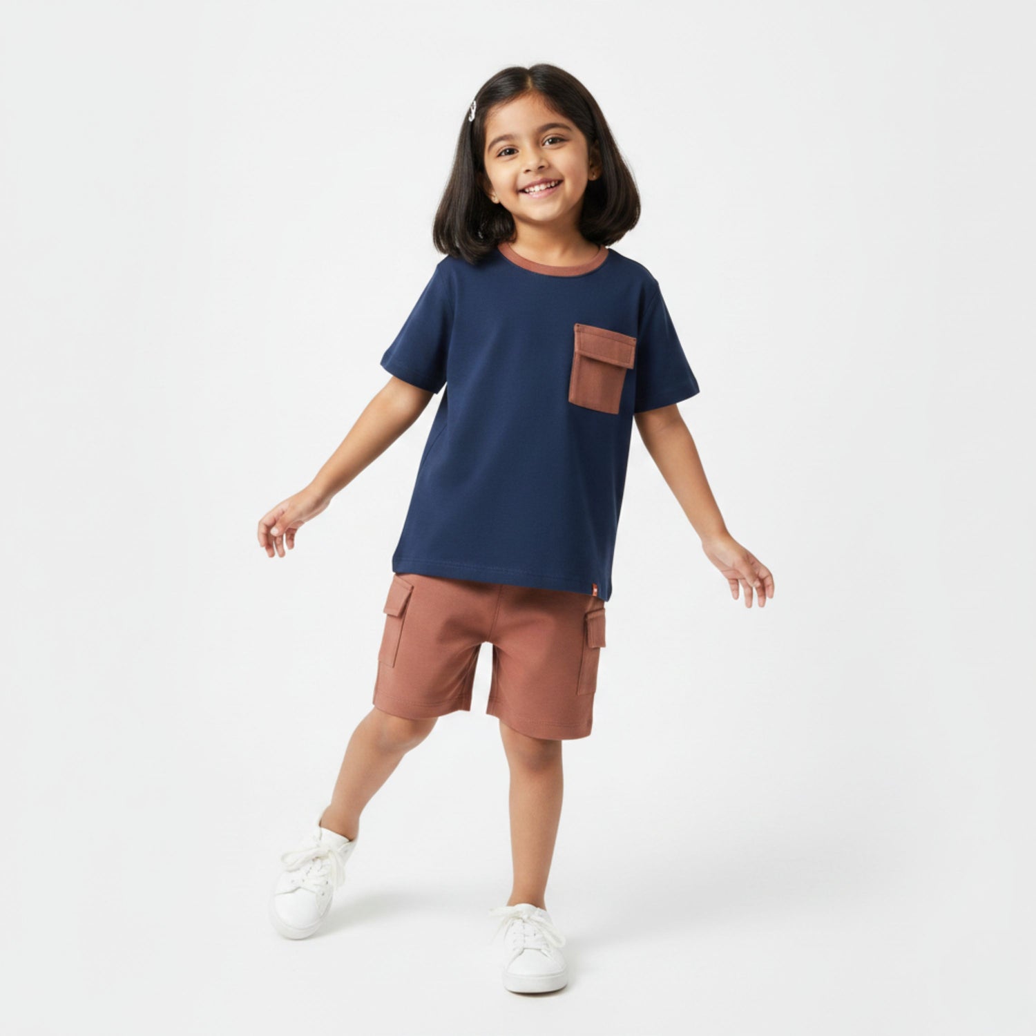 T-Shirt & Cargo Shorts Unisex Co-ord Set | Diesel Blue