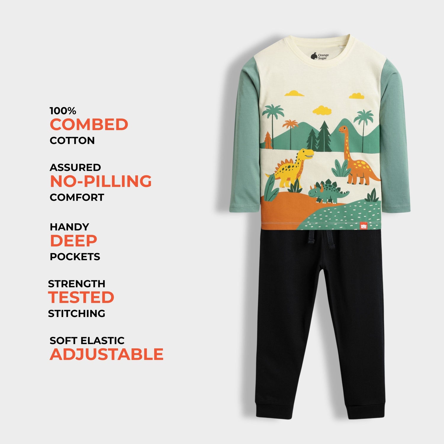 Full Sleeves Unisex T-Shirt & Joggers | Dino Land