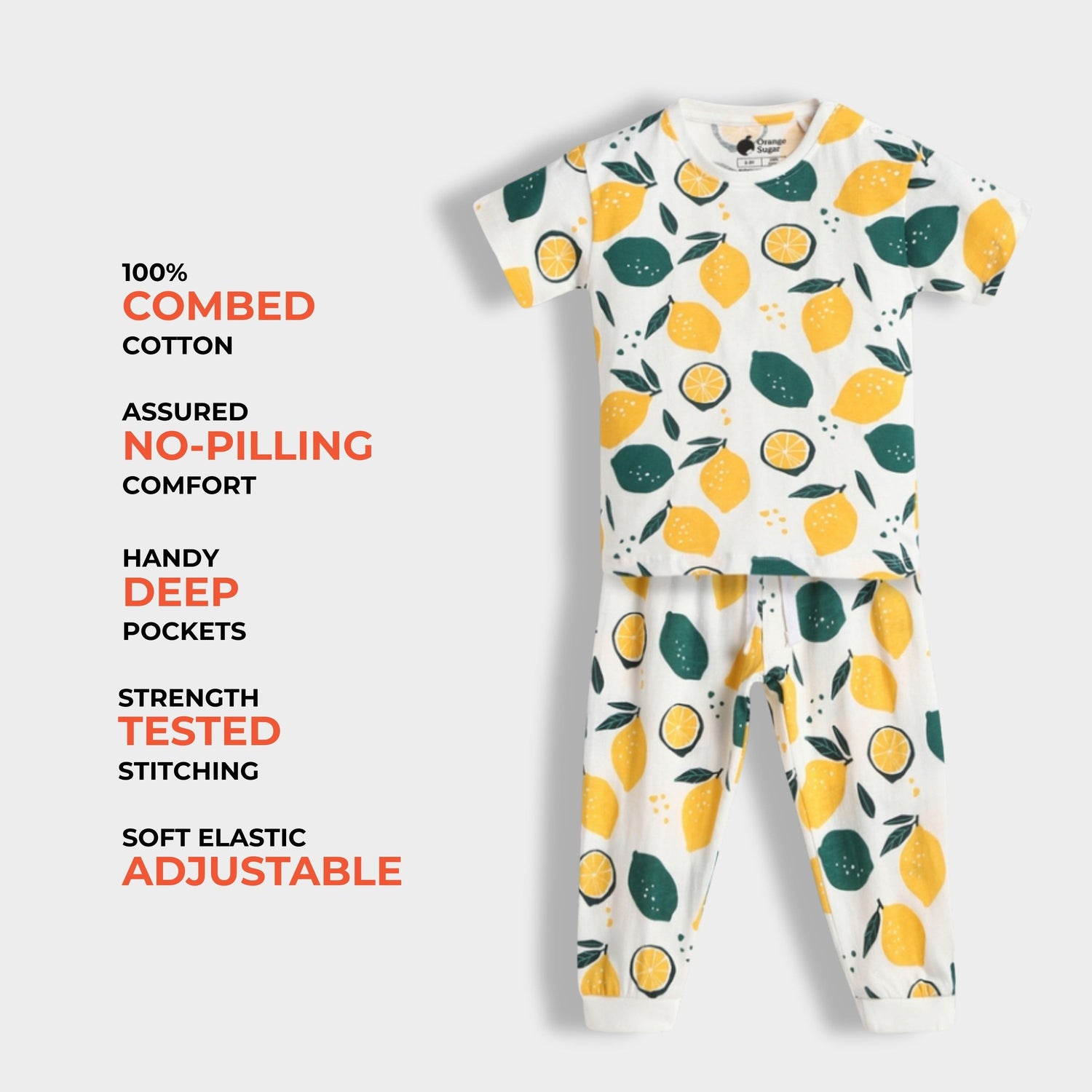 Half Sleeves Unisex Co-ord Set | Lemon Joy