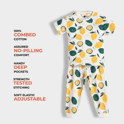 Half Sleeves Unisex Co-ord Set | Lemon Joy